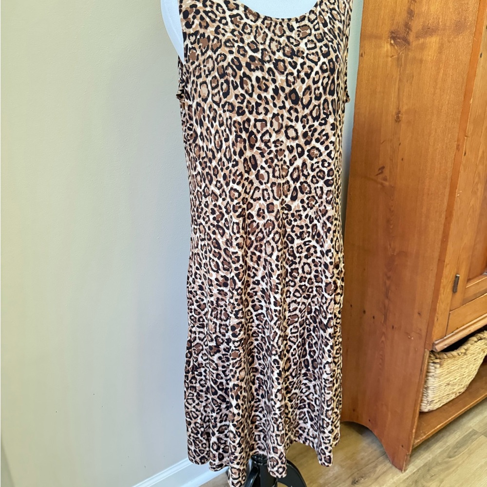 Susan Graver Leopard Print Dress - Brown and Black (QVC Sizing)